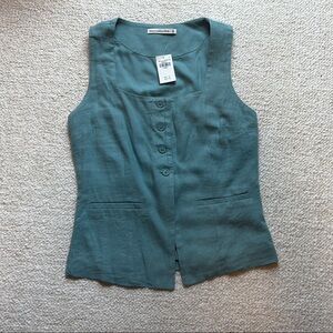 Abercrombie & Fitch Teal Button-Up Vest